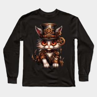 Cat Halloween Steampunk for Cat Lover Long Sleeve T-Shirt